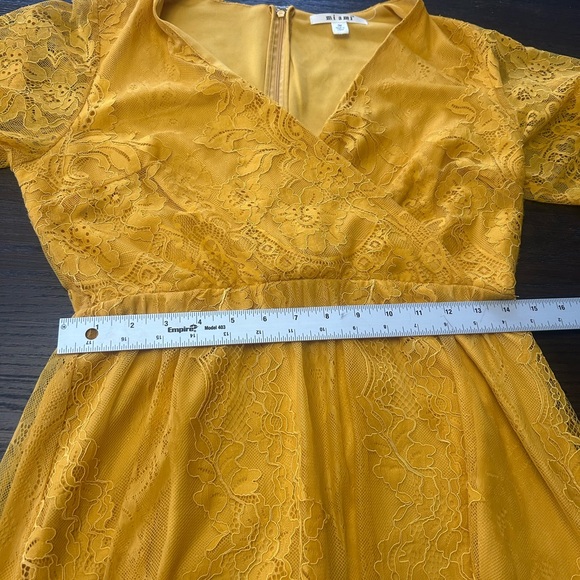 Miami Lace Midi Dress in Mustard Yellow - Picture 10 of 11
